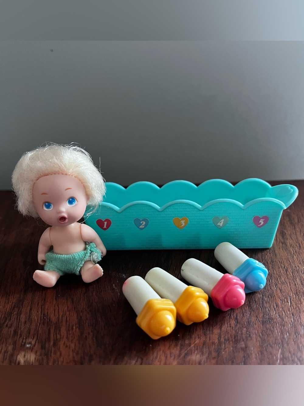 Tyco quints vintage wetting boy doll and bottles accessories